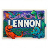 Lennon Name Art - Dinosaur Adventure personalized wall print for kids
