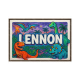 Lennon Name Art - Dinosaur Adventure personalized wall print for kids
