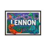 Lennon Name Art - Dinosaur Adventure personalized wall print for kids