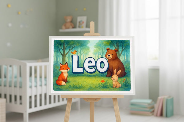 Leo’s Personalized Forest Friends Art