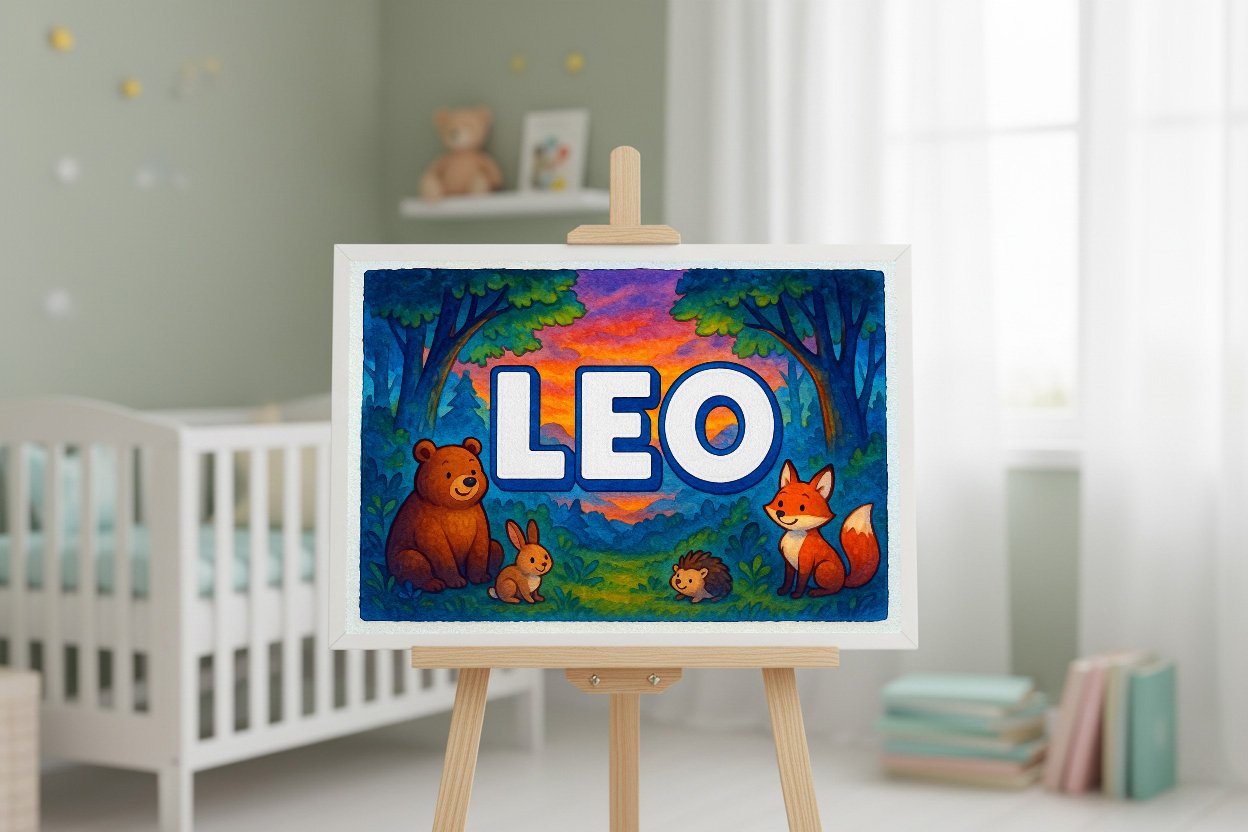 Personalized name art for Leo