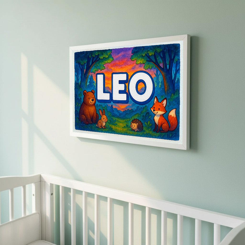 Personalized name art for Leo