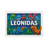 Leonidas Name Art - Dinosaur Adventure personalized wall print for kids