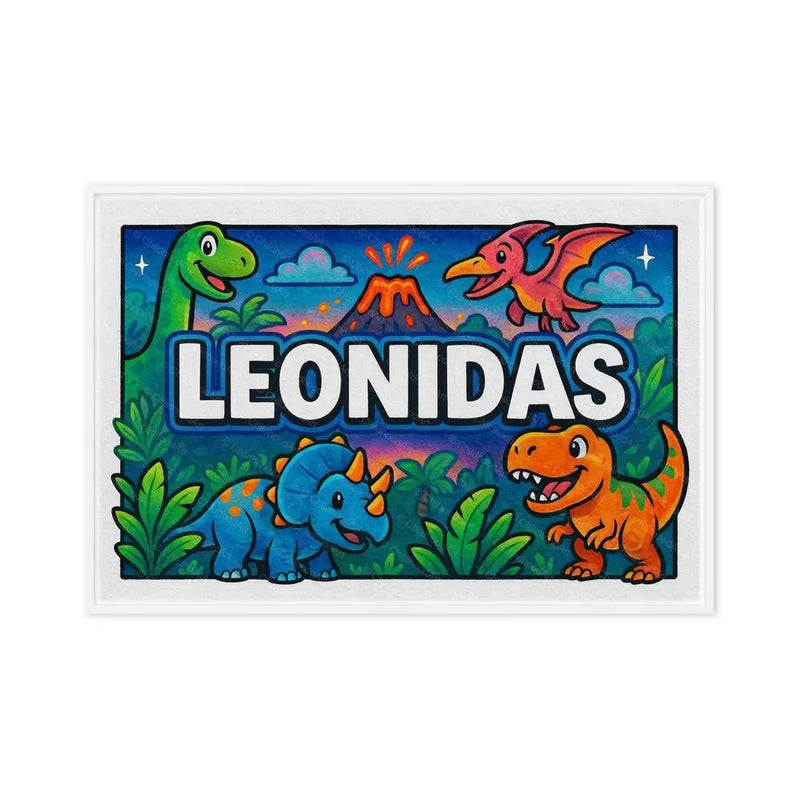 Leonidas Name Art - Dinosaur Adventure personalized wall print for kids