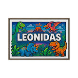 Leonidas Name Art - Dinosaur Adventure personalized wall print for kids