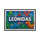 Leonidas Name Art - Dinosaur Adventure personalized wall print for kids