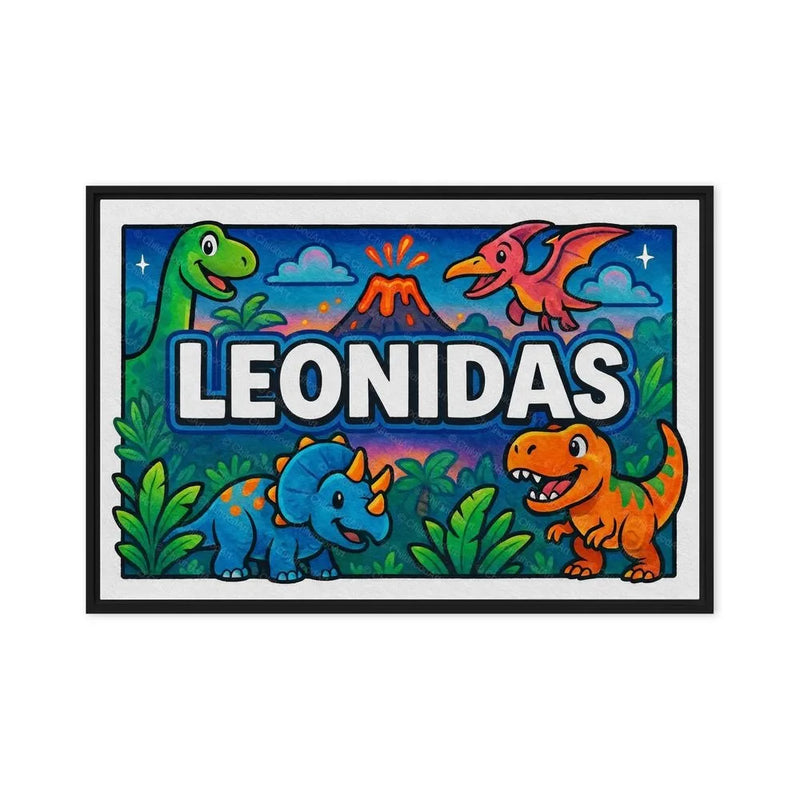 Leonidas Name Art - Dinosaur Adventure personalized wall print for kids