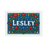 Lesley Name Art - Floral Farmhouse personalized wall print for kids