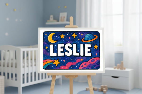 "Leslie" Amongst the Stars Personalized Space Artwork