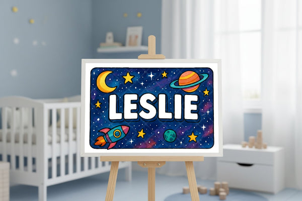 "Leslie" Amongst the Stars Personalized Space Artwork