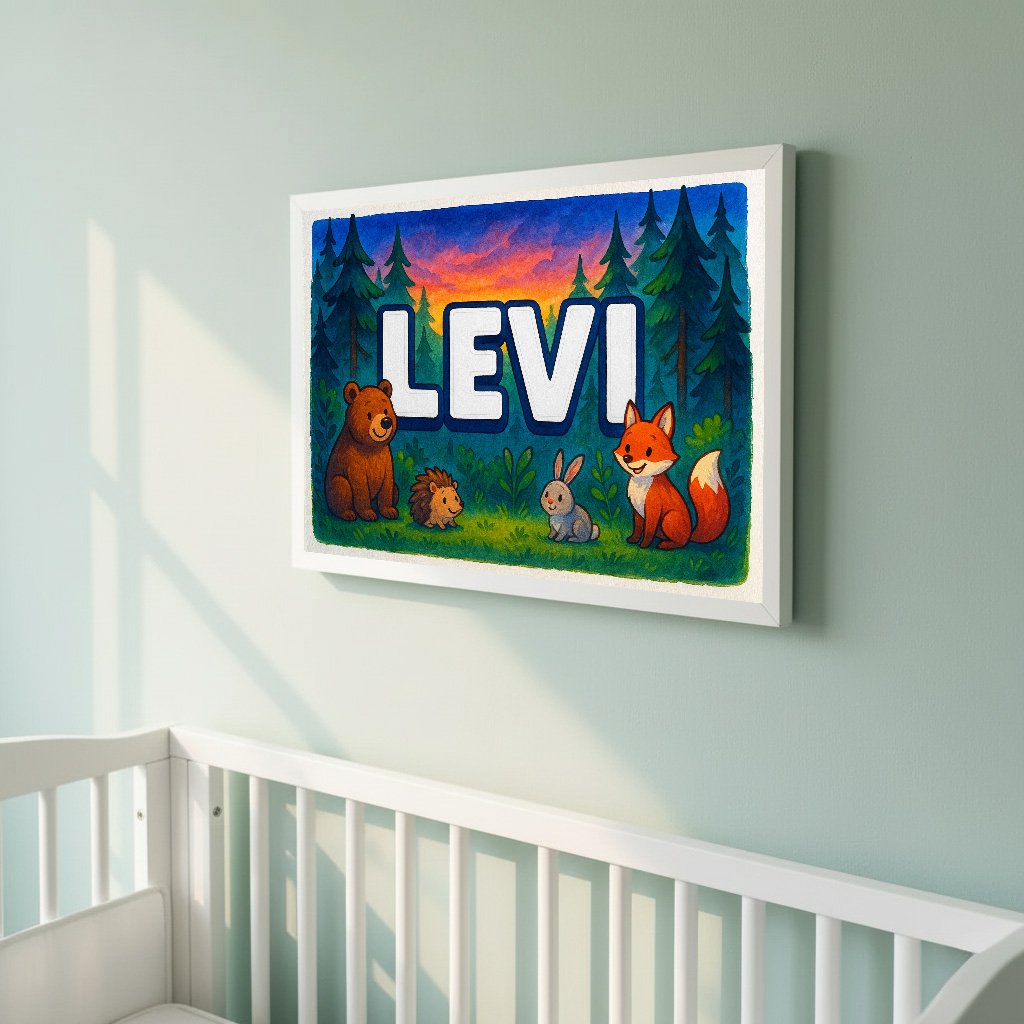 Personalized name art for Levi