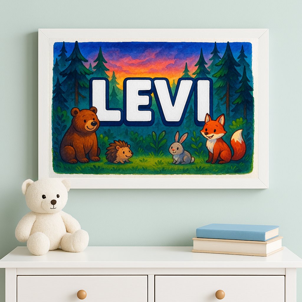 Personalized name art for Levi