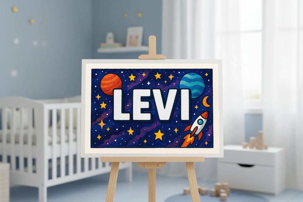 Personalized name art for Levi