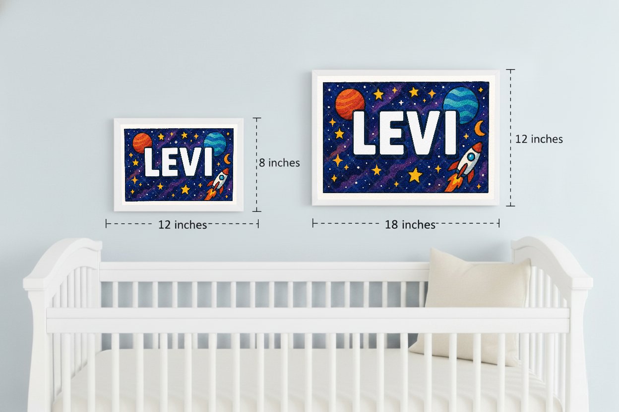 Personalized space name art for Levi