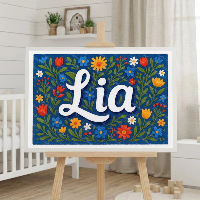 Calm personalized name art for Lia