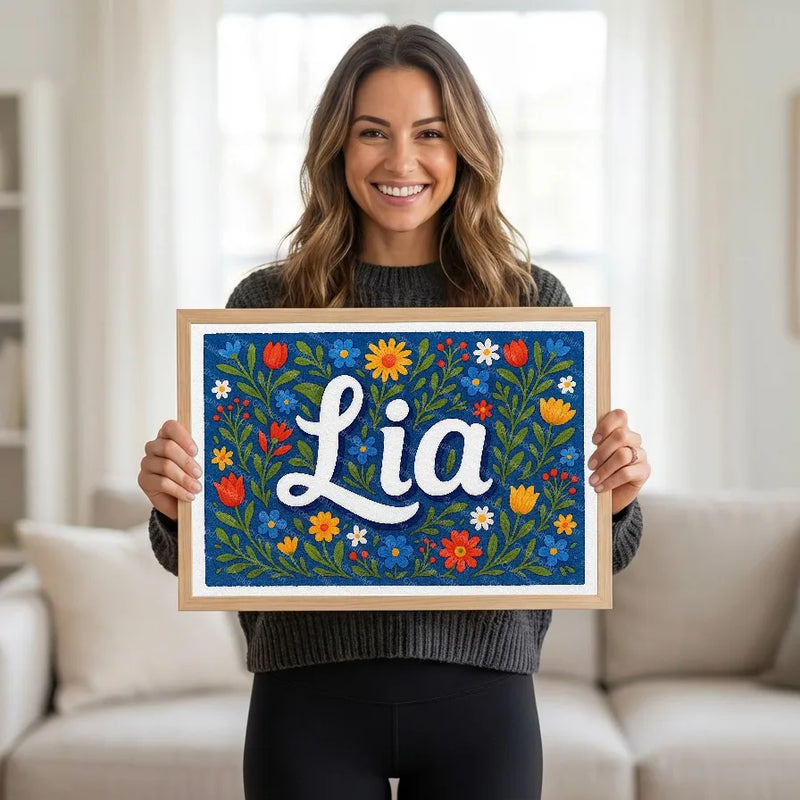 Calm personalized name art for Lia