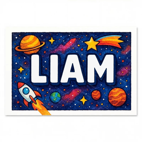 Liam Personalized Space Explorer Name Art