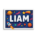 Liam Name Art - Space Explorers personalized wall print for kids