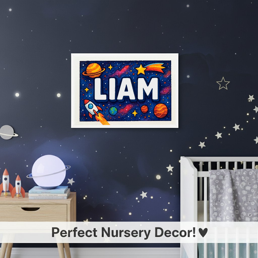 Personalized name art for Liam