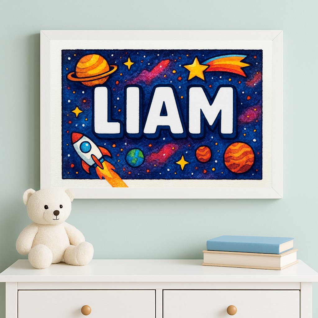 Personalized name art for Liam