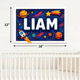 Liam Name Art - Space Explorers personalized wall print for kids
