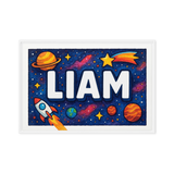 Liam Name Art - Space Explorers personalized wall print for kids