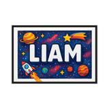 Liam Name Art - Space Explorers personalized wall print for kids