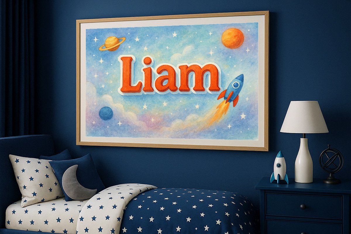 Liam's Personalized Outer Space Art
