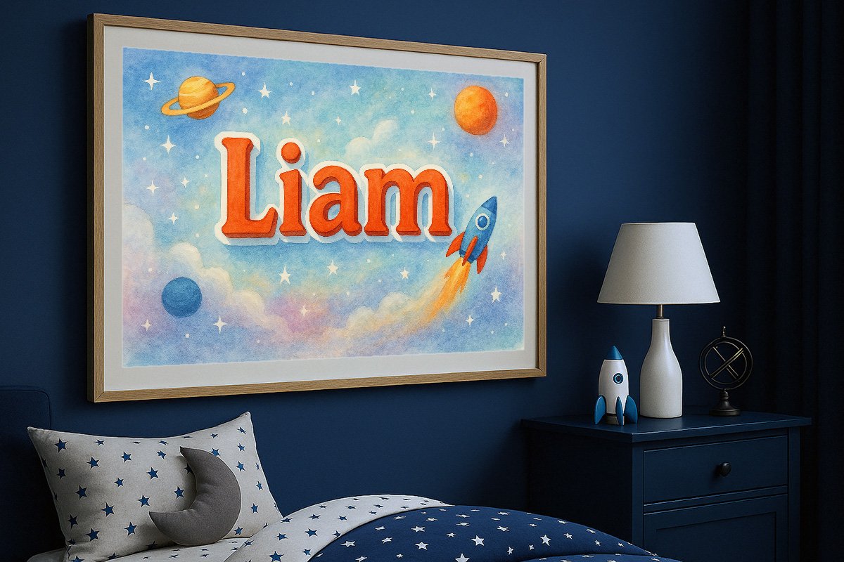 Liam's Personalized Outer Space Art