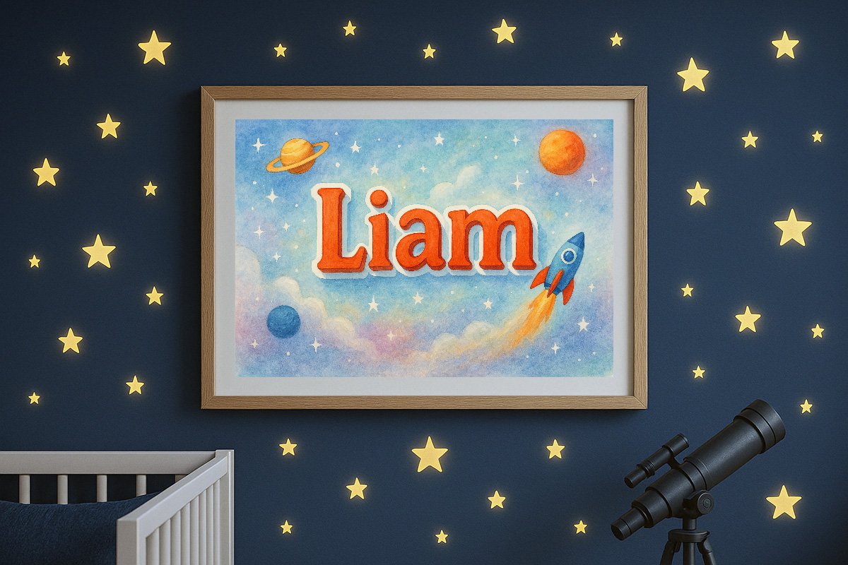 Liam's Personalized Outer Space Art