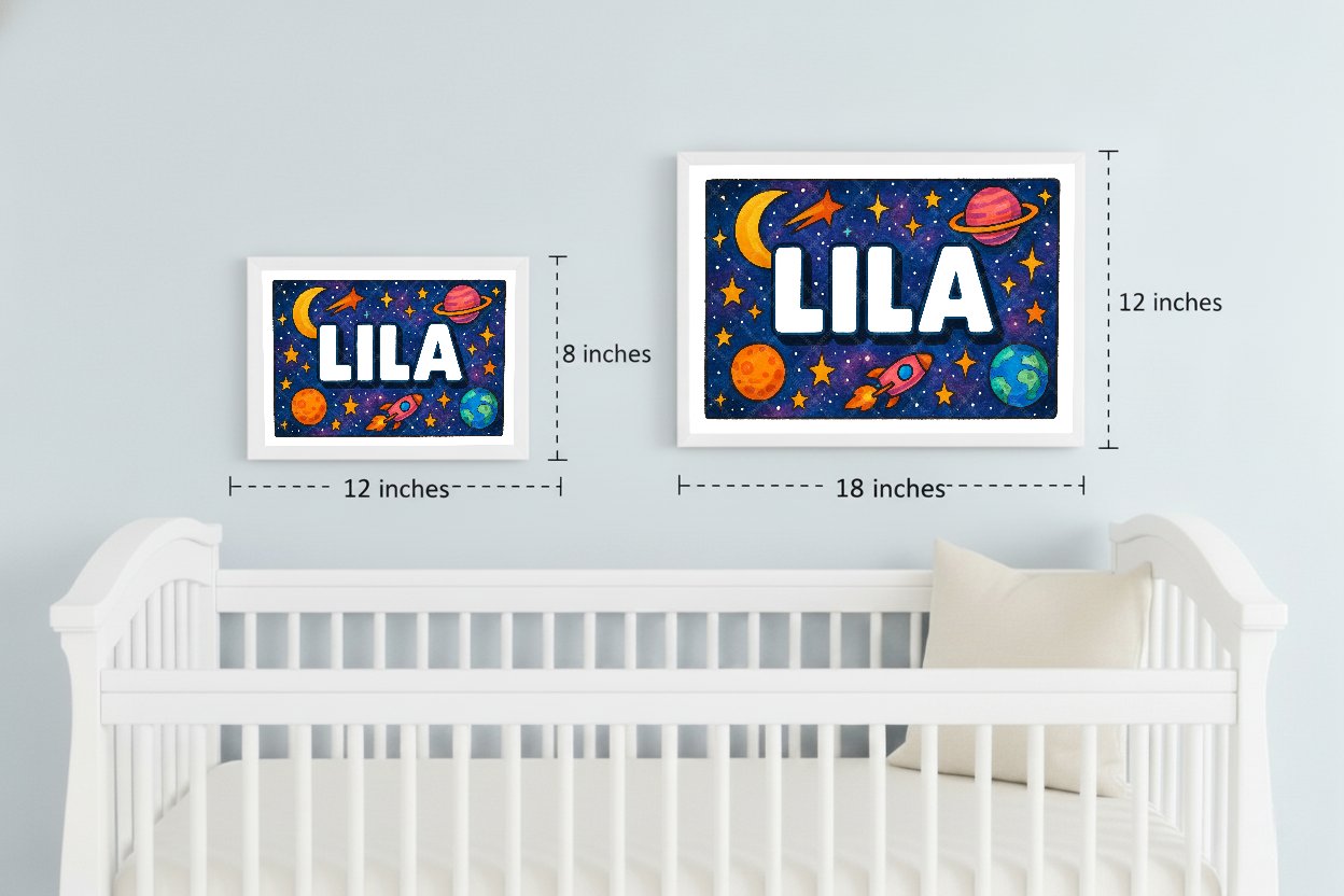 Personalized space name art for Lila