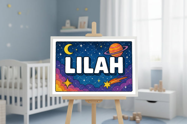 "Lilah" Amongst the Stars Personalized Space Artwork