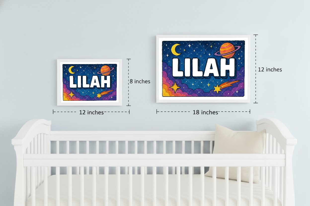 Personalized space name art for Lilah