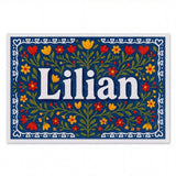 Lilian Name Art - Floral Farmhouse personalized wall print for kids