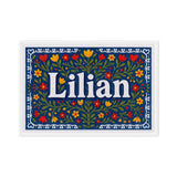 Lilian Name Art - Floral Farmhouse personalized wall print for kids