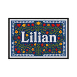 Lilian Name Art - Floral Farmhouse personalized wall print for kids