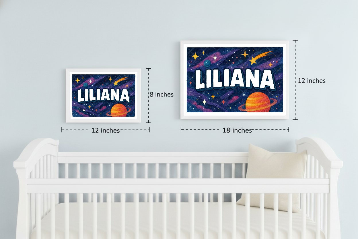 Personalized space name art for Liliana