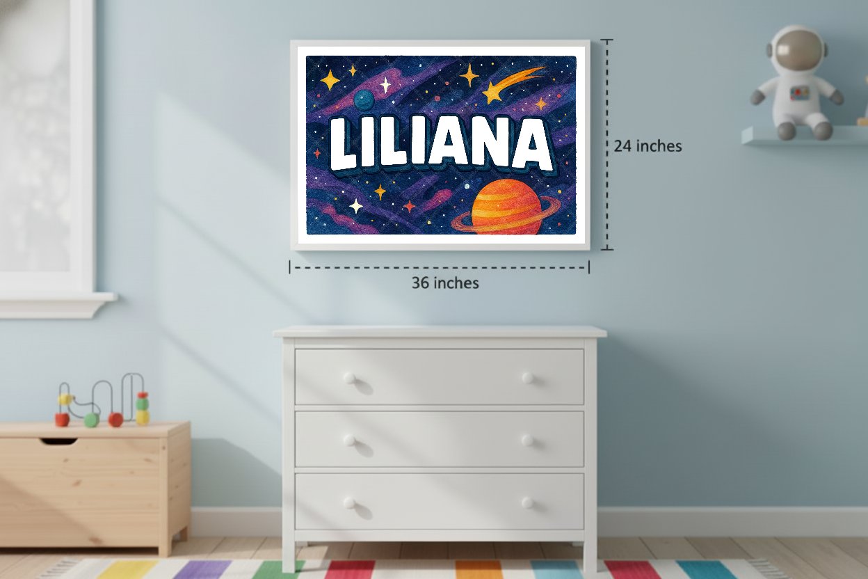 Personalized space name art for Liliana