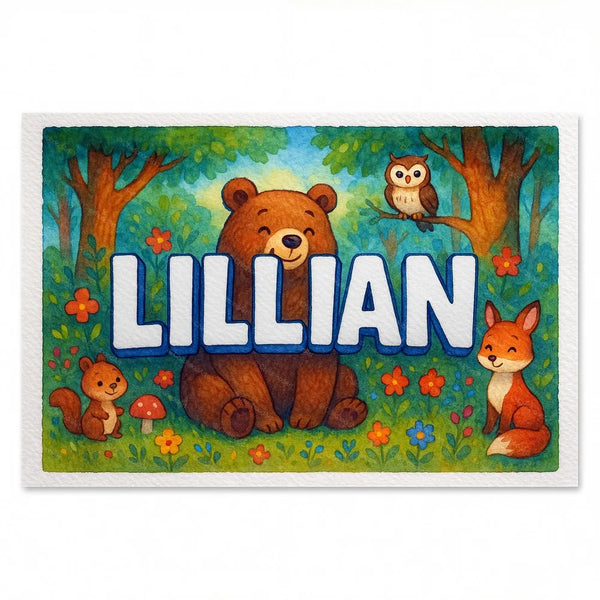 Lillian Personalized Forest Friends Art