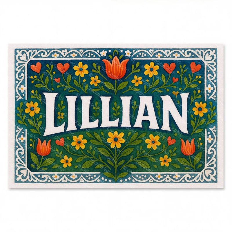 Calm personalized name art for Lillian