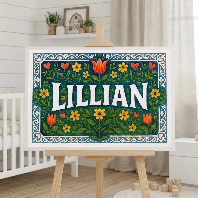 Calm personalized name art for Lillian