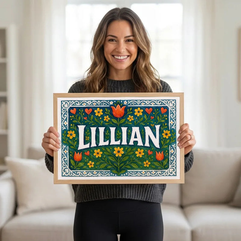 Calm personalized name art for Lillian