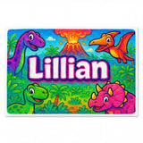 Lillian Name Art - Dinosaur Adventure personalized wall print for kids