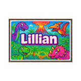 Lillian Name Art - Dinosaur Adventure personalized wall print for kids
