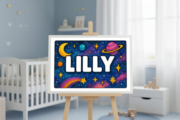"Lilly" Amongst the Stars Personalized Space Artwork
