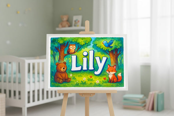Lily’s Personalized Forest Friends Art