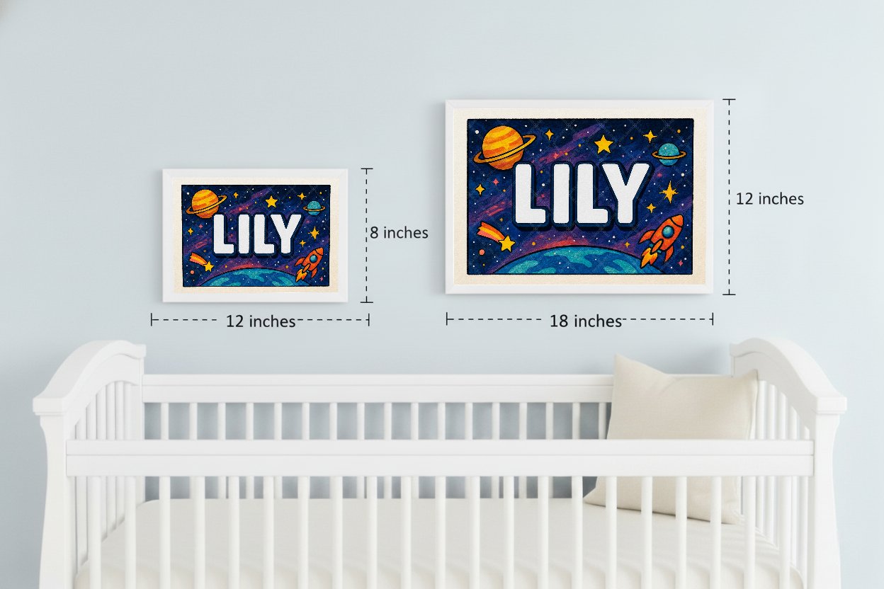 Personalized space name art for Lily