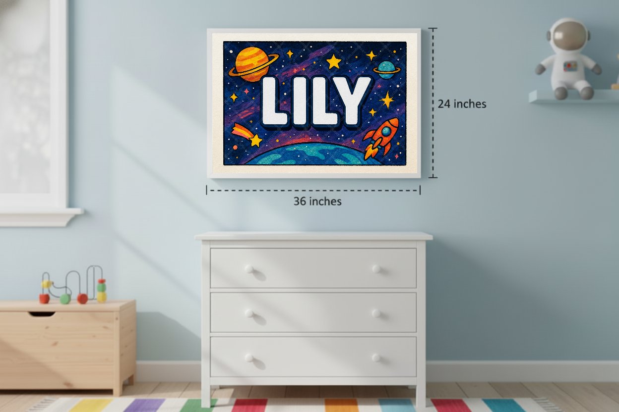 Personalized space name art for Lily
