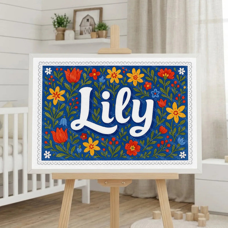 Calm personalized name art for Lily