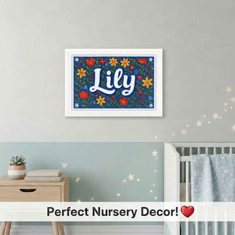 Calm personalized name art for Lily